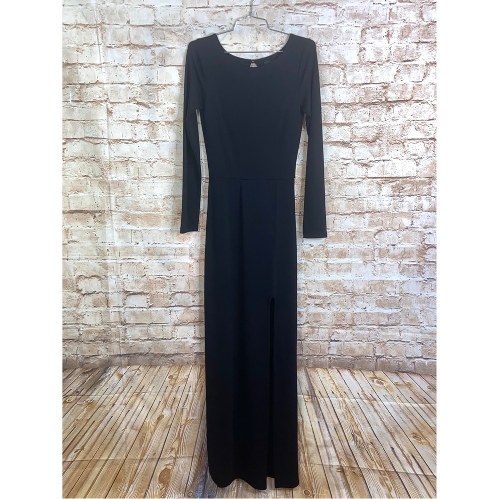 Aqua Luxe Cutout Back Black Maxi Dress Size Small